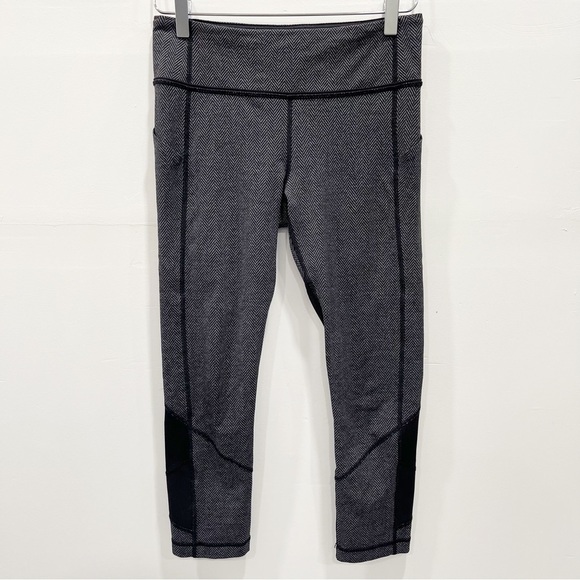 Lululemon Pace Rival Crop Leggings Grey Chevron Women’s 6 - Picture 1 of 7